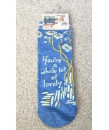 BlueQ Women&#39;s Ankle Socks Blue &quot;Whole Lotta Lovely&quot; Fits Shoe 5-10 - £8.55 GBP