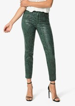 Joe&#39;s Jeans Green Snake Print Coated Skinny High Waist Denim SZ 29 NWT $345 - $79.20