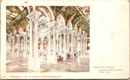 Washington D.C. Library of Congress Second Story Central Stair Hall Postcard - £9.79 GBP