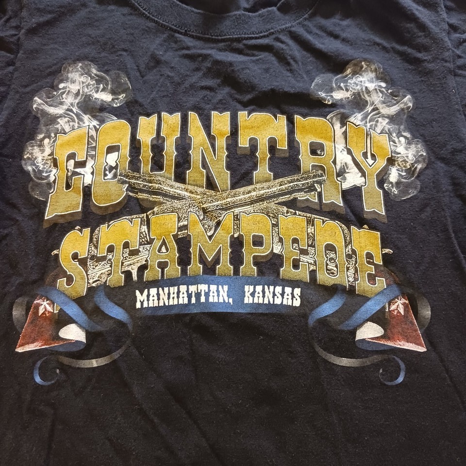 Anvil Country Stampede Country Print Design 2009 Cotton T-shirt Adult Size Small Item image 4