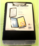 SIDE OPENING STORAGE HARD PLASTIC WATERPROOF CLIPBOARD CHARCOAL BLACK - $670.82 MXN