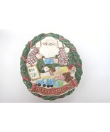 Fitz Floyd Essentials Santa Merry Christmas Candy Dish Gold Trim Handcra... - $19.79
