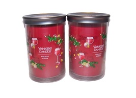 Yankee Candle Holiday Cheer Large Tumbler Candle Two Wick 20 oz Lot of 2 - £36.96 GBP