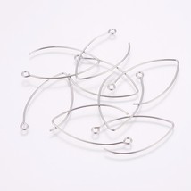 Marquise Long Hook Earwires Ear Wires Stainless Steel Earring Findings 10 - £3.77 GBP