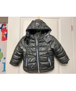 Boden Metallic Gray Hooded, Full Zip Puffer Jacket - Size 3-4 Years (104... - $54.86 CAD
