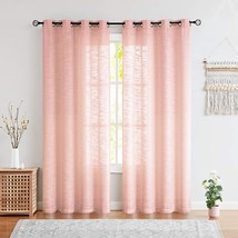Blush Pink Nursery Room Drapes 52&quot;W 1 Pair Sheer Pink Bedroom Curtains 96&quot;L - £33.79 GBP