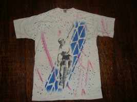 Vintage 90s Cycling Bicycle Racing All Over Print T Shirt M  - $30.19