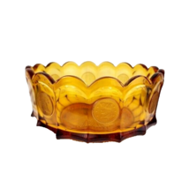 Fostoria Amber Coin Glass 7.5&quot; Scalloped Bowl - $20.79