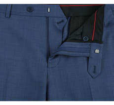 Men's Renoir Wool Blend Slim Fit 2pc Suit Sharkskin Texture 557-1 Blue image 8