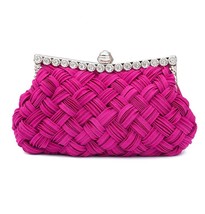 Hot spring Evening bag weave clutch bags woman handbag Silk Elegant Dinner Ladie - £26.16 GBP