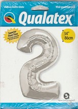Qualatex 34 Inch Number &quot;Two&quot; Silver Foil Balloon  ~ ranjacuj - £7.52 GBP