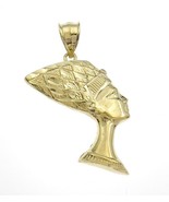 10k Yellow Gold Egyptian Queen Nefertiti Pendant Charm Diamond Cut 2.9g - £163.97 GBP