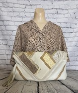 Vtg 80’s Lyrella Leather Ruffles Snakeskin Cream Brown Clutch Shoulder P... - $19.80