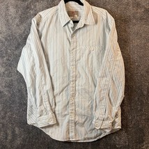 The Territory Ahead Shirt Mens Large White Striped Button Up Adventure Outdoors - £11.32 GBP