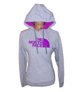 The North Face Hoodie Womens Small Grey Sweatshirt Pullover Logo - £19.81 GBP