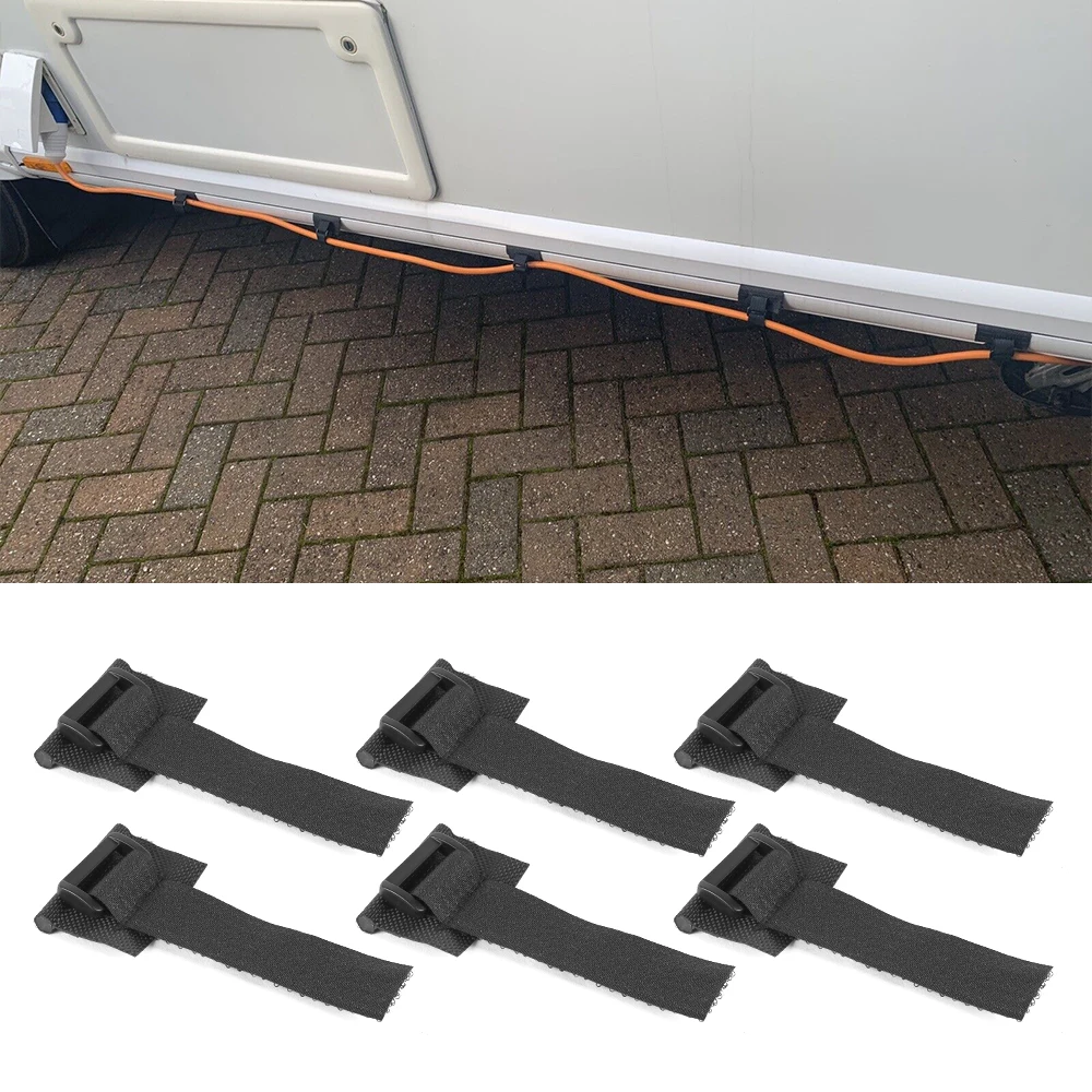 Caravan Power Cable and Fresh Water Pipe Support Straps - Set of 6 - £12.10 GBP