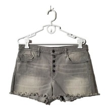 Mossimo Shorts Womens Size 14 High Rise Button Fly Gray Raw Hem Power St... - $15.90