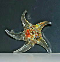 Vintage art glass starfish paperweight paper weight sculpture home decor - $39.59