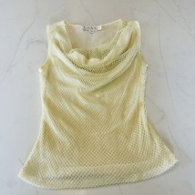 Nicole Miller Collection Mesh Neon Yellow Tank Top Small Petite 80’s Style - $14.99