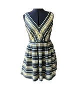 J.Crew Sleeveless Dress Metallic Gold/Gray Fit &amp; Flare Knee-Length Sz. 6 - $645.87 MXN