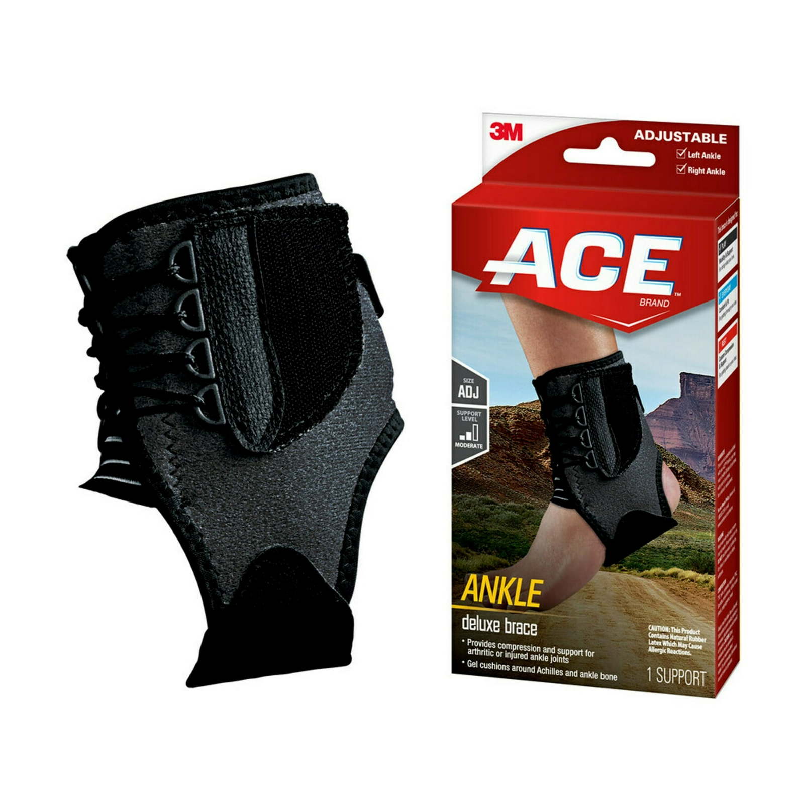 ACE Deluxe Ankle Brace Black One Size Adjustable - €16,38 EUR