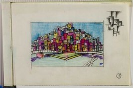 Vintage Drawing on Paper The City Study 6 Sketches ca 1970&#39;s tob - $371.24