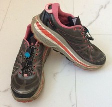 HOKA One One Running Shoes W Stinton ATR Women&#39;s Size 6.5 Gray Pink V - £23.79 GBP