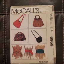 1979 Vintage McCall&#39;s Sewing Pattern 6969 Misses&#39; 4 Bags &amp; 3 Belts Cut - £7.46 GBP