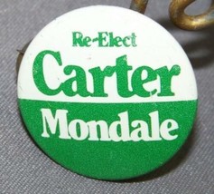 Vintage Presidential Political Campaign Pinback Button Carter &amp; Mondale - £7.69 GBP