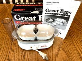 Salton Great Eggs Poach &amp; Boil Electric Egg Cooker EG1 w/ Box Buzzer 6 Eggs - $19.95