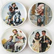 Norman Rockwell Set of 4 IMM 6.5&quot; Collector Plates Japan Fine Porcelain - £14.83 GBP