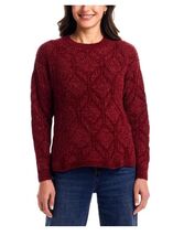 Weatherproof Vintage Womens Sweater Red Chenille Long Sleeves Metallic S... - $56.32 CAD