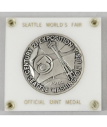 1962 Seattle Worlds Fair Official Space Age US Mint Large Silver Medal w... - $525.49 CAD