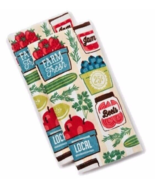 Farmers Market Kitchen Towels Set of 2 Farm Fresh Basket of Apples Beets... - £15.89 GBP