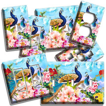 Floral Peacock Birds Colorful Feathers Light Switch Outlet Wall Plate Room Decor - £11.18 GBP+