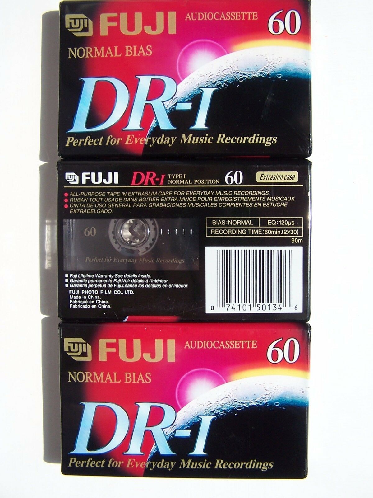 Fuji Dr-i 60 Normal Bias Audio Cassette 3 Pack Tapes Factory Sealed 60 Mins Each - $6.58