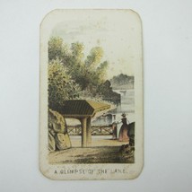 Prang Color Litho Print Glimpse of the Lake Central Park New York Antique 1864 - £11.70 GBP