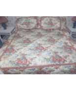 Queen Bedspread with Pillow Shams and Bed Skirt Used - £37.18 GBP