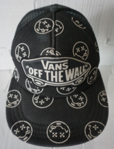 Vans Off The Wall Dead Smiley Face Trucker Hat Mesh Snap Back Black White Skater - £15.87 GBP