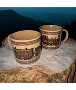 Vtg Pair of Railroad Caboose Car Coffee Mug Rail Train Tea Cup Brown CHA... - $471.03 MXN