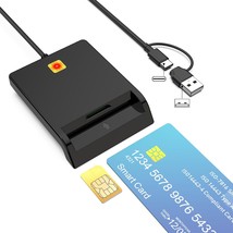 CAC Card Reader Military USB SIM Card Reader 2 in 2 Smart Card Reader DOD Milita - £27.61 GBP
