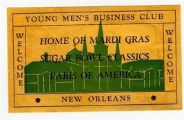 New Orleans Young Men&#39;s Business Club WELCOME Sticker Mardi Gras Sugar B... - £20.07 GBP