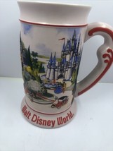 6.5&quot; 3D Walt Disney World Stein Mug Cup Cinderella&#39;s Castle &amp; Main Street - $11.83