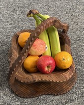 Foldable Wood fruit Basket Handmade Wood Personalized Craft Gift Item - £37.80 GBP