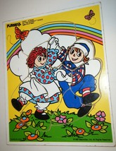 1987 Vtg Playskool Raggedy Ann & Andy Wood Frame Tray Puzzle Pre School - $9.90