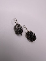 Vintage Sterling Silver Textured Dangle Earrings Signed DW 2.4cm - $17.82