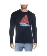 New Long Sleeve S Small Tee Shirt Mens Crew Neck Club Room Blue Sailboat... - $10.09