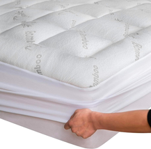 Bamboo Mattress Topper Thick Cooling Breathable Pillow Top Matress Pad Deep Fitt - £62.15 GBP+