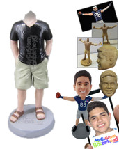 Personalized Bobblehead Dude Chilling Out I Shorts And Sandals - Leisure &amp; Casua - £71.56 GBP