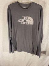 The North Face Shirt Adult Medium Gray Logo Cotton Outdoors Long Sleeve Mens - $17.43